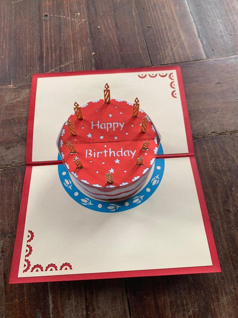 Sweetmade Greeting Card For Birthday Laser Cut Handmade Cheap 3D Birthday  Cake Design Pop Up Greeting Card For Birthday Greetings (Size 15cm By 13cm)  : Amazon.in: Office Products