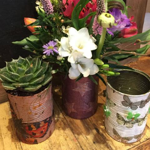 Earth Day- Flowers in Cans