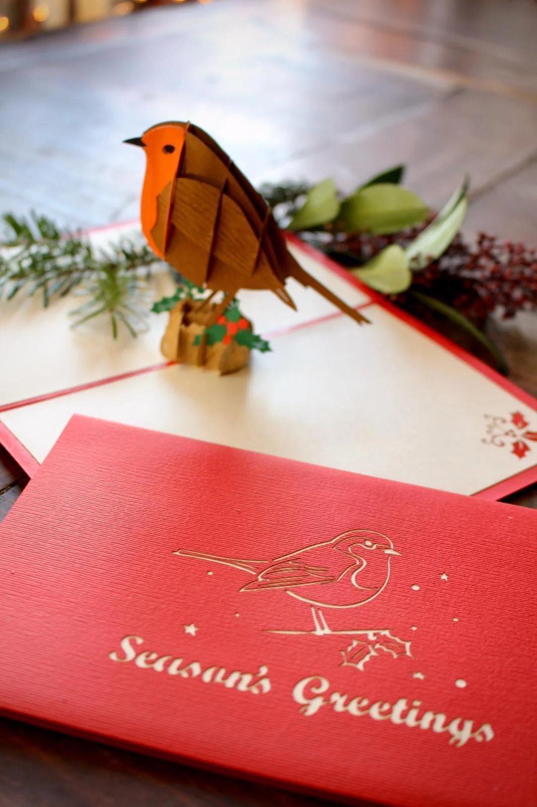 Festive Robin Pop up Card