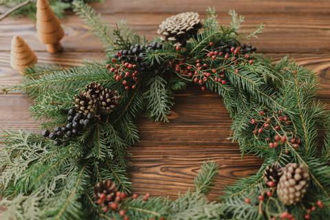 Traditional Wreath with Pine Cones